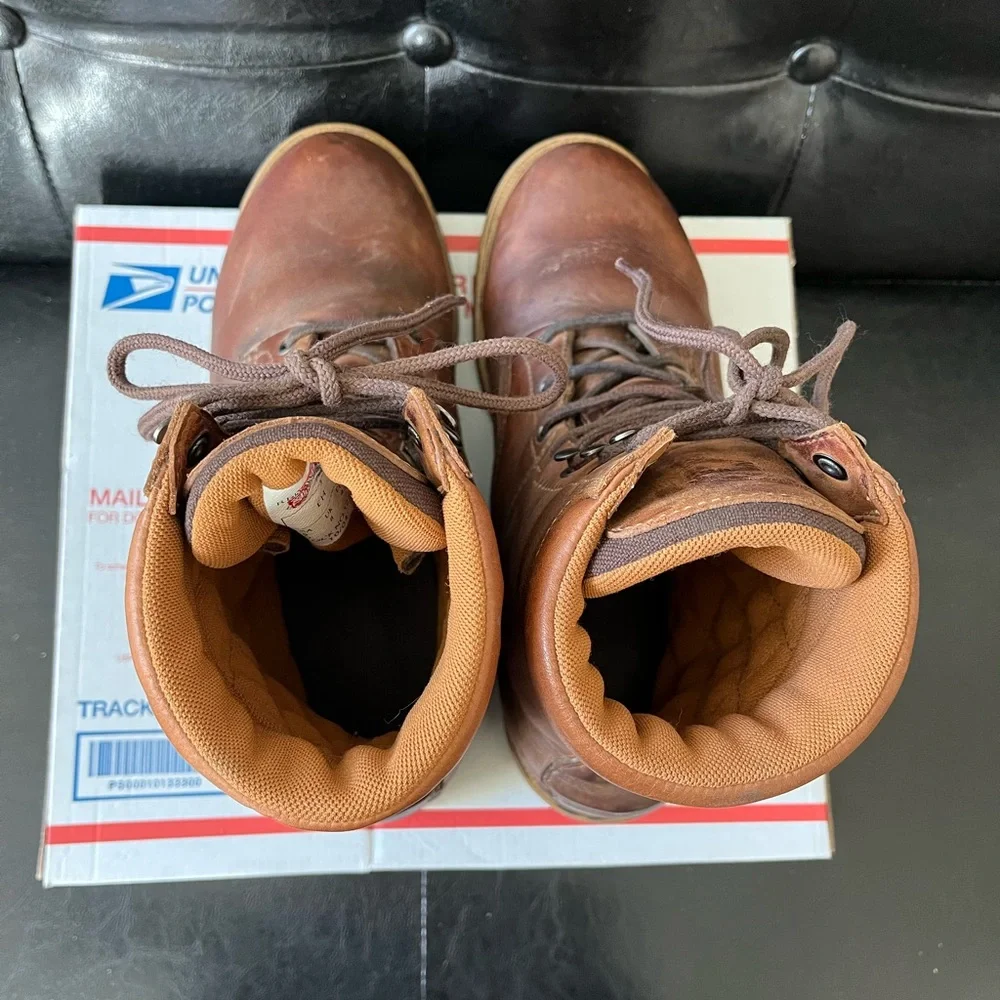 Vintage Red Wing Dry Ice EH Work Boots — Brown Leather‎ — Made in USA